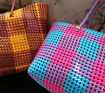 recycled plastic wire tote bags